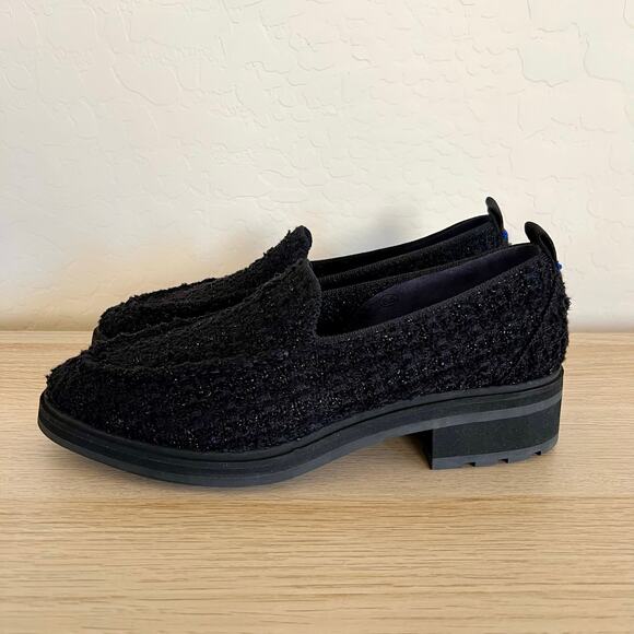 Rothy’s The Lug Loafer Black Bouclé Knit Slip-On Shoes Women’s 8.5 - Picture 2 of 11